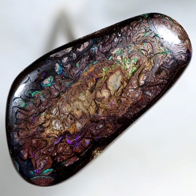 SOLID BOULDER OPAL HUGE 54ct Sparkling green and purple amongst patterned boulder opal SEE VIDEO